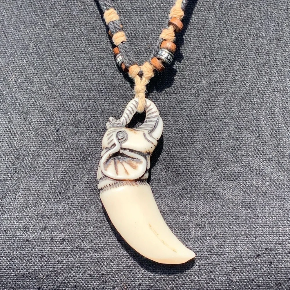 Elephant‎ Carved Pendant